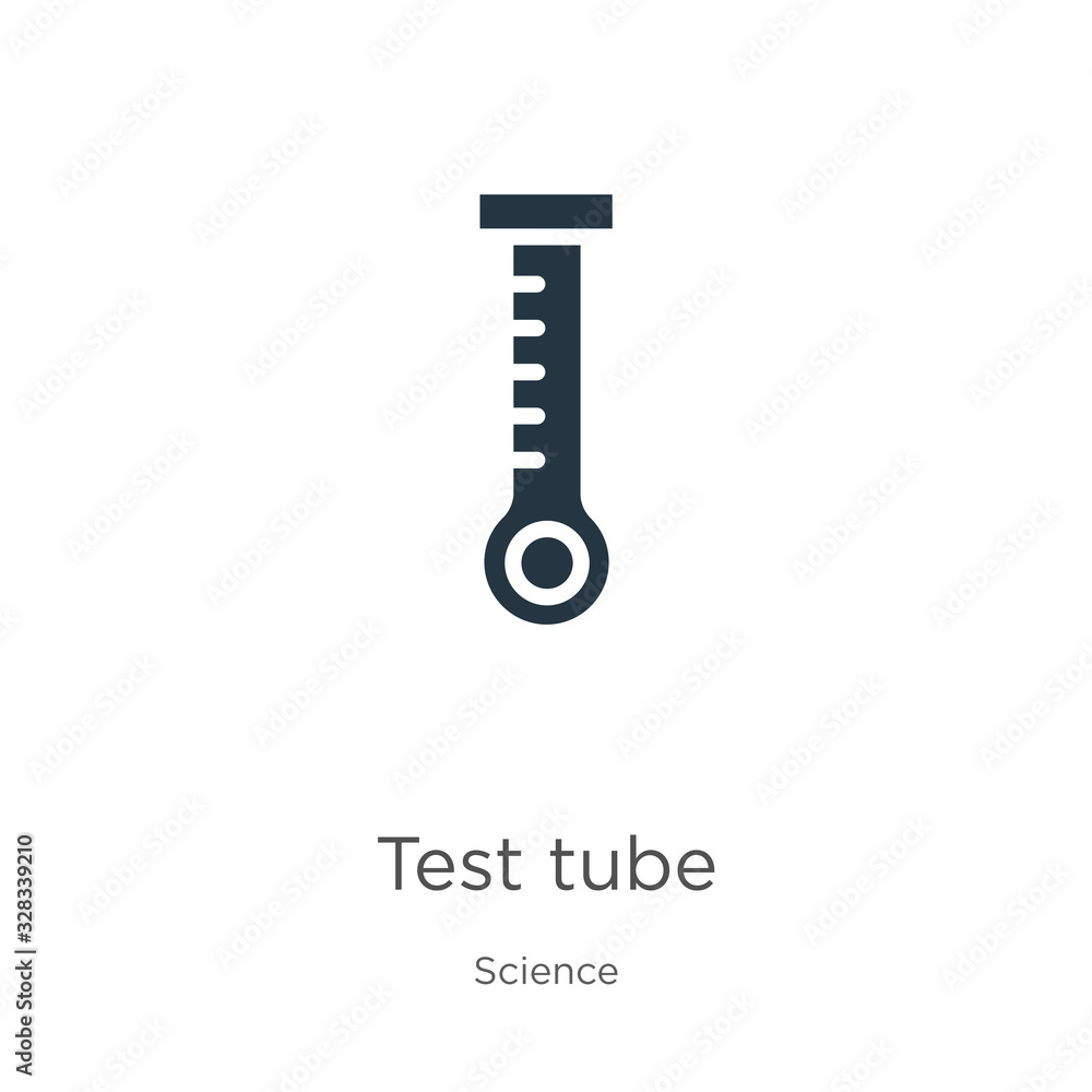 Test tube icon vector. Trendy flat test tube icon from science collection isolated on white background. Vector illustration can be used for web and mobile graphic design, logo, eps10 Test tube icon vector. Trendy flat test tube icon from science collection isolated on white background. Vector illustration can be used for web and mobile graphic design, logo, eps10