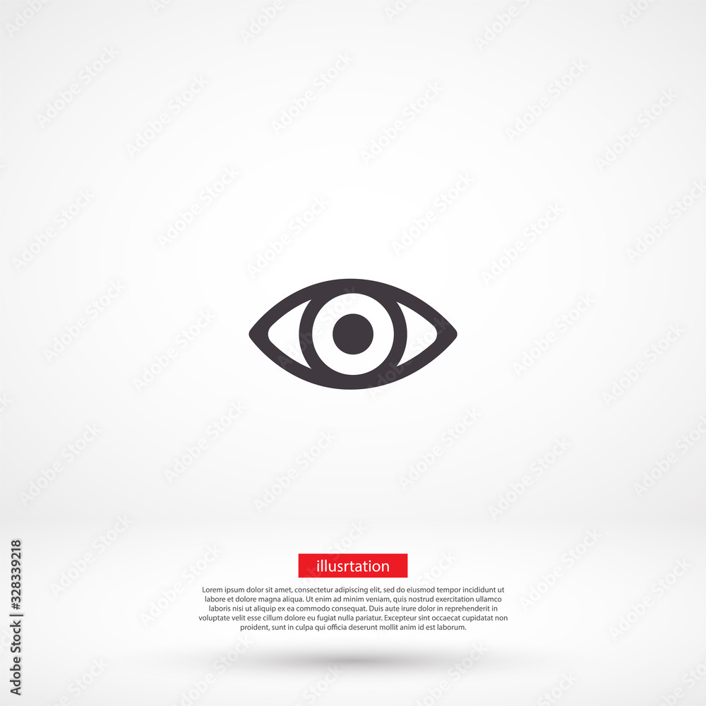 Obraz premium Eye vector icon , lorem ipsum Flat design