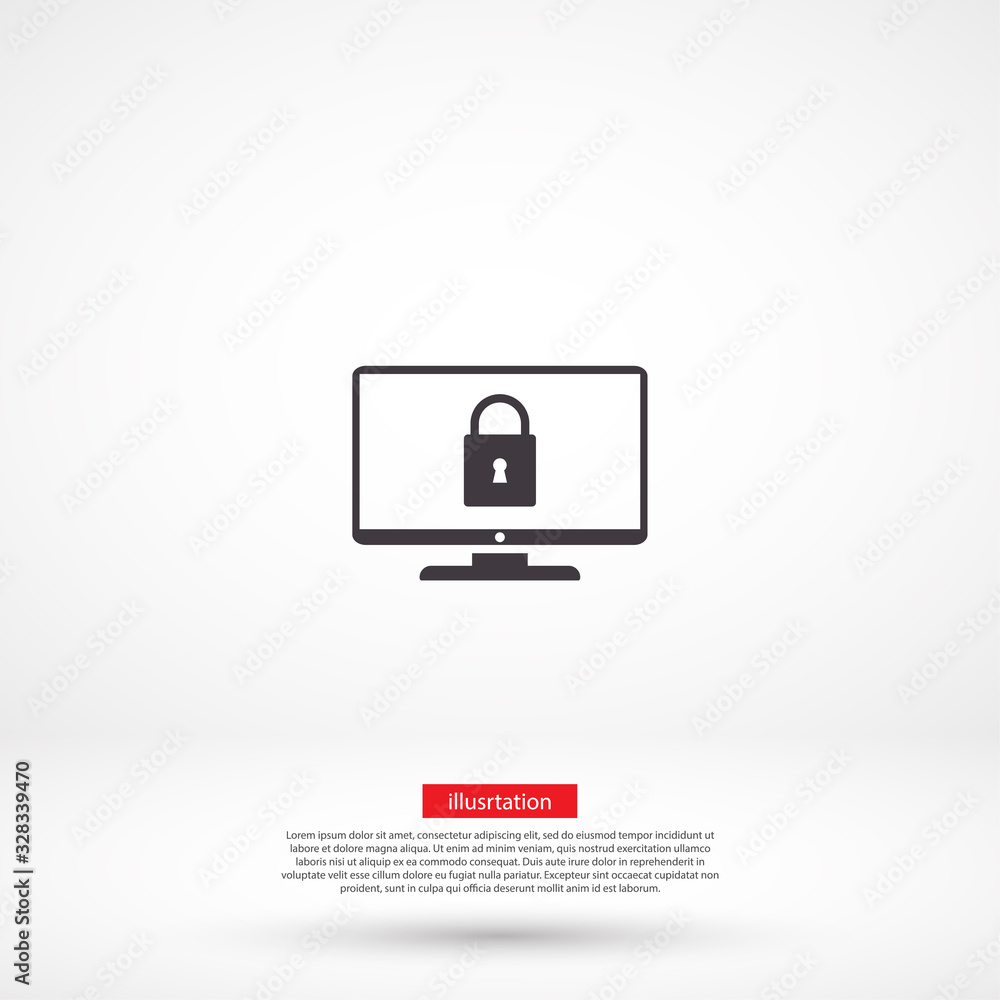 Monitor vector icon , lorem ipsum Flat design Monitor vector icon , lorem ipsum Flat design