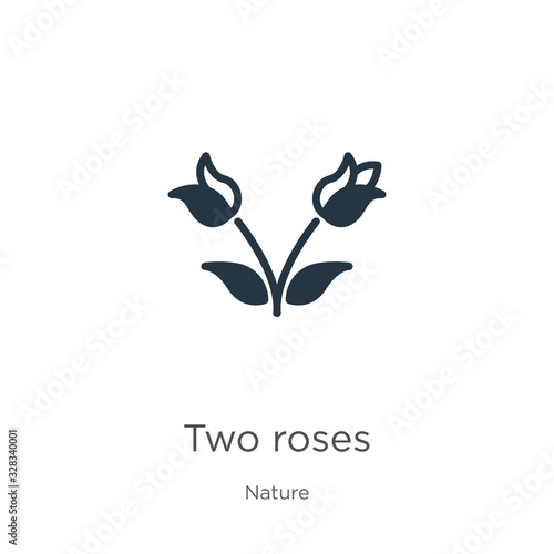 Two roses icon vector. Trendy flat two roses icon from nature collection isolated on white background. Vector illustration can be used for web and mobile graphic design, logo, eps10