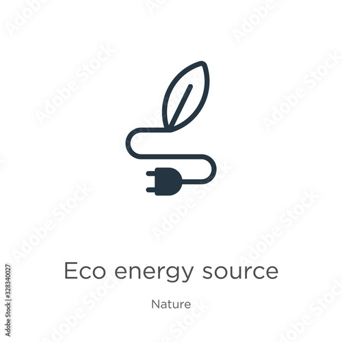 Eco energy source icon vector. Trendy flat eco energy source icon from nature collection isolated on white background. Vector illustration can be used for web and mobile graphic design, logo, eps10