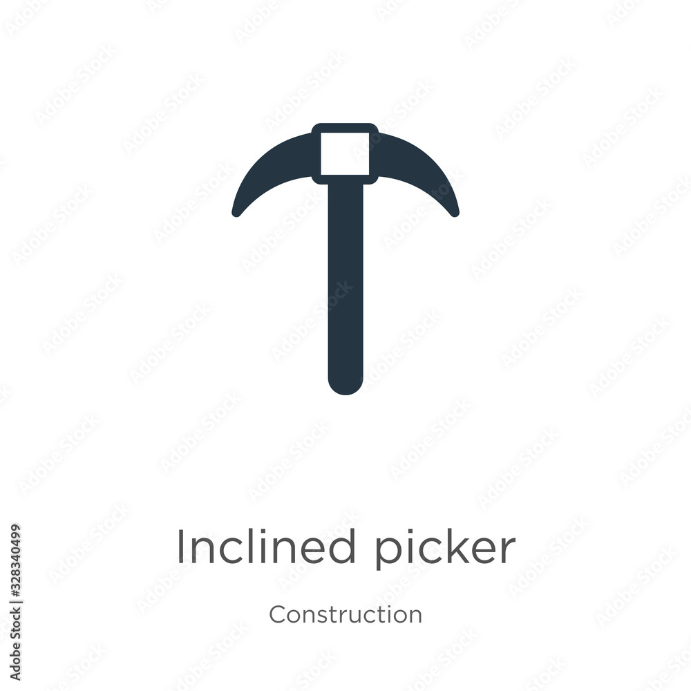 Inclined picker icon vector. Trendy flat inclined picker icon from construction collection isolated on white background. Vector illustration can be used for web and mobile graphic design, logo, eps10 Inclined picker icon vector. Trendy flat inclined picker icon from construction collection isolated on white background. Vector illustration can be used for web and mobile graphic design, logo, eps10