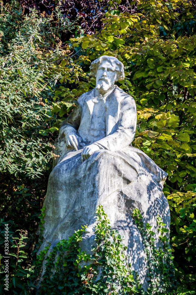Alphonse Daudet statue in Gardens of the Champs Elysees, Paris Alphonse Daudet statue in Gardens of the Champs Elysees, Paris