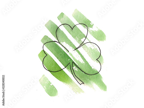 Saint Patrick's day watercolor shamrock