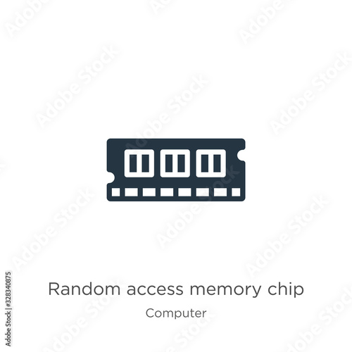 Random access memory chip icon vector. Trendy flat random access memory chip icon from computer collection isolated on white background. Vector illustration can be used for web and mobile graphic