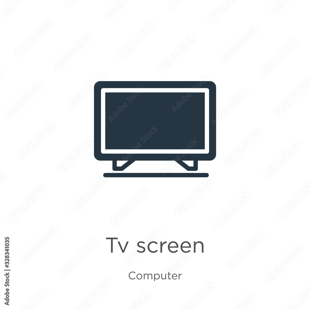 Tv screen icon vector. Trendy flat tv screen icon from computer collection isolated on white background. Vector illustration can be used for web and mobile graphic design, logo, eps10 Tv screen icon vector. Trendy flat tv screen icon from computer collection isolated on white background. Vector illustration can be used for web and mobile graphic design, logo, eps10