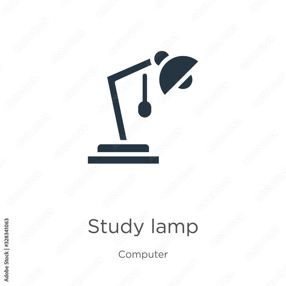 Study lamp icon vector. Trendy flat study lamp icon from computer collection isolated on white background. Vector illustration can be used for web and mobile graphic design, logo, eps10 Study lamp icon vector. Trendy flat study lamp icon from computer collection isolated on white background. Vector illustration can be used for web and mobile graphic design, logo, eps10