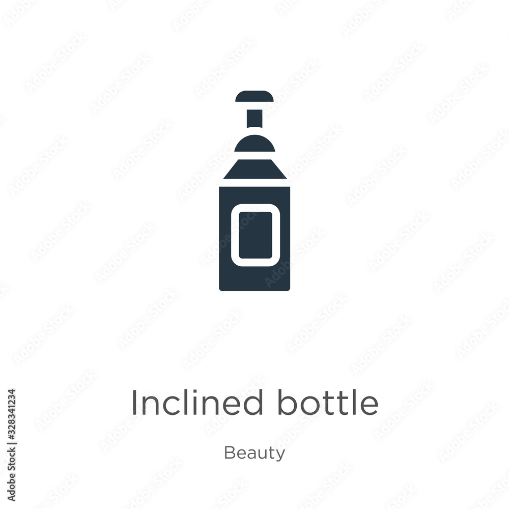 Inclined bottle icon vector. Trendy flat inclined bottle icon from beauty collection isolated on white background. Vector illustration can be used for web and mobile graphic design, logo, eps10 Inclined bottle icon vector. Trendy flat inclined bottle icon from beauty collection isolated on white background. Vector illustration can be used for web and mobile graphic design, logo, eps10