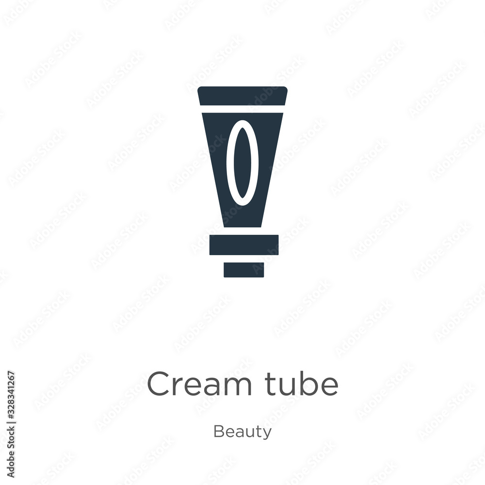 Cream tube icon vector. Trendy flat cream tube icon from beauty collection isolated on white background. Vector illustration can be used for web and mobile graphic design, logo, eps10 Cream tube icon vector. Trendy flat cream tube icon from beauty collection isolated on white background. Vector illustration can be used for web and mobile graphic design, logo, eps10