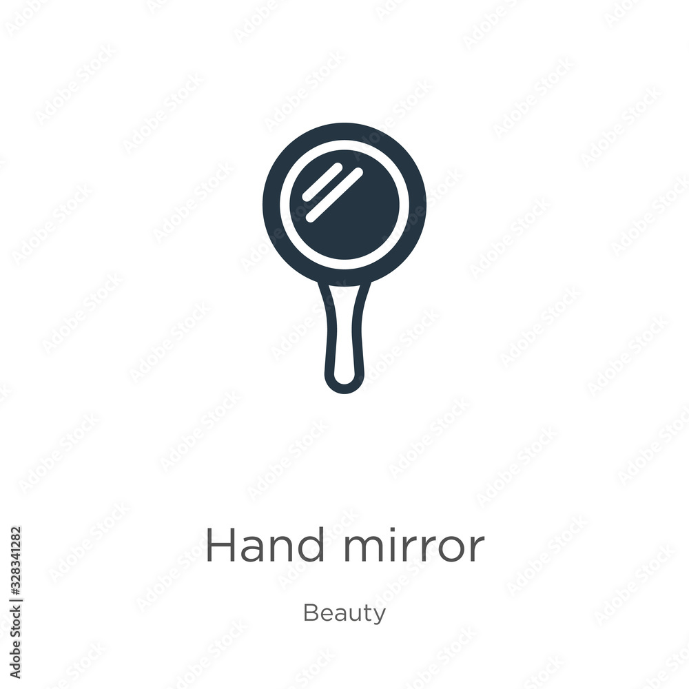 Hand mirror icon vector. Trendy flat hand mirror icon from beauty collection isolated on white background. Vector illustration can be used for web and mobile graphic design, logo, eps10 Hand mirror icon vector. Trendy flat hand mirror icon from beauty collection isolated on white background. Vector illustration can be used for web and mobile graphic design, logo, eps10
