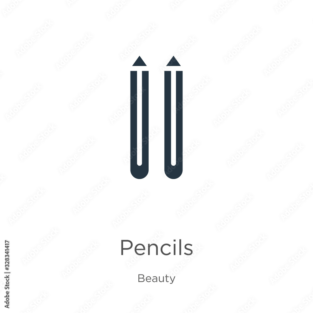 Pencils icon vector. Trendy flat pencils icon from beauty collection isolated on white background. Vector illustration can be used for web and mobile graphic design, logo, eps10 Pencils icon vector. Trendy flat pencils icon from beauty collection isolated on white background. Vector illustration can be used for web and mobile graphic design, logo, eps10