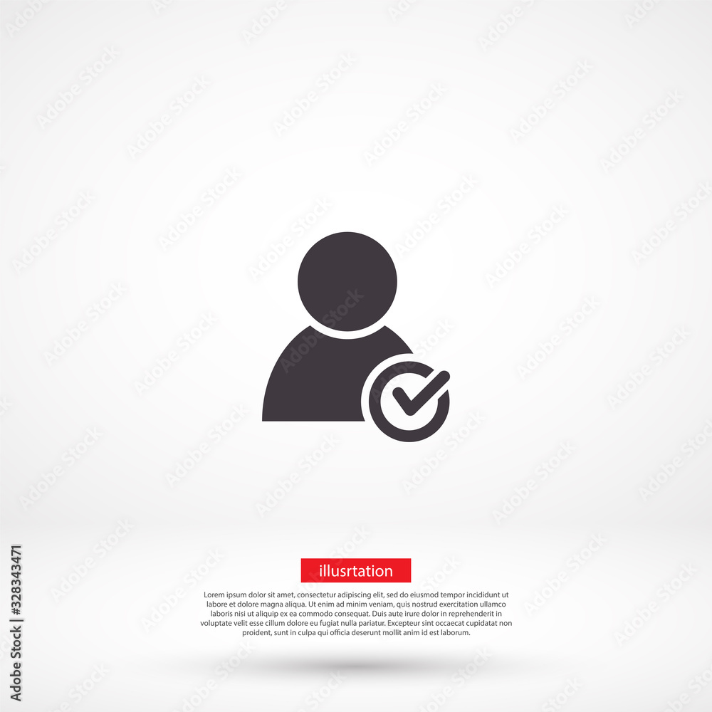 People tick vector icon , lorem ipsum Flat design People tick vector icon , lorem ipsum Flat design