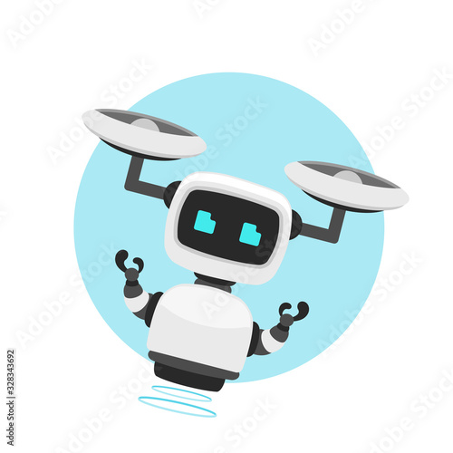 Vector cute drone robot