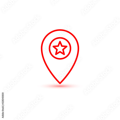 Red outline star in pinpoint icon. Favorite place, pin location, gps map marker Free Download Red outline star in pinpoint icon. Favorite place, pin location, gps map marker - GFXLoad