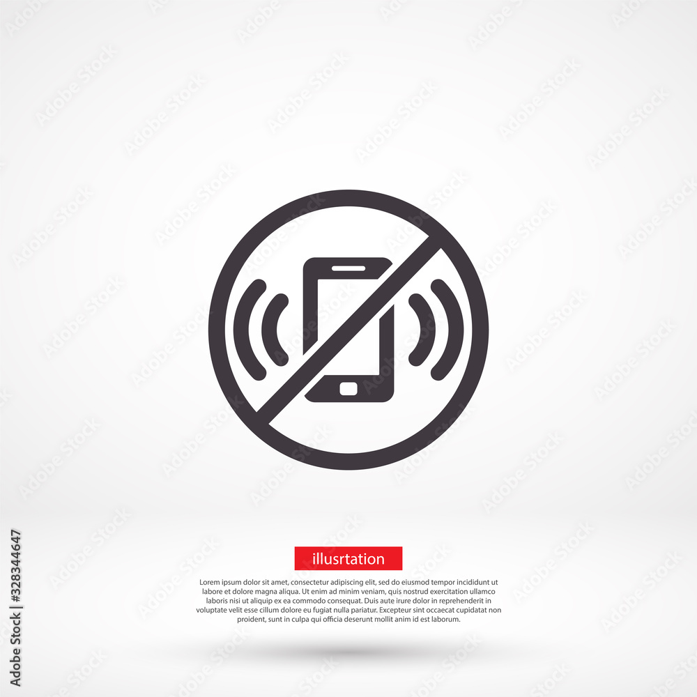 A ban on the phone vector icon , lorem ipsum Flat design A ban on the phone vector icon , lorem ipsum Flat design