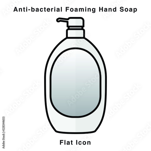 Anti-bacterial Foaming Hand Soap. Hand sanitizer. Alcohol-based hand rub. Rubbing alcohol. soap dispenser. Protection from germs such as coronavirus (Covid-19) icon design