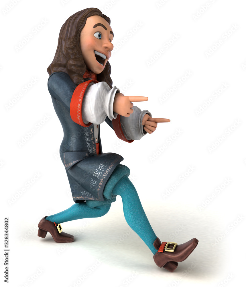 Cartoon man in historical baroque costume Cartoon man in historical baroque costume