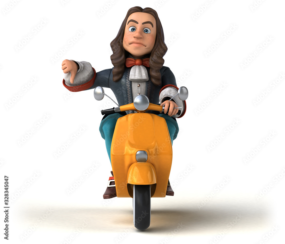 3D Illustration of a cartoon man in historical baroque costume 3D Illustration of a cartoon man in historical baroque costume