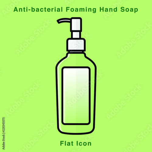 Anti-bacterial Foaming Hand Soap. Hand sanitizer. Alcohol-based hand rub. Rubbing alcohol. soap dispenser. Protection from germs such as coronavirus (Covid-19) icon design