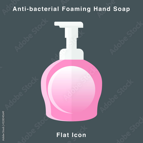 Anti-bacterial Foaming Hand Soap. Hand sanitizer. Alcohol-based hand rub. Rubbing alcohol. soap dispenser. Protection from germs such as coronavirus (Covid-19) icon design
