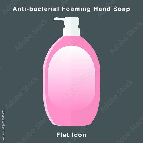 Anti-bacterial Foaming Hand Soap. Hand sanitizer. Alcohol-based hand rub. Rubbing alcohol. soap dispenser. Protection from germs such as coronavirus (Covid-19) icon design