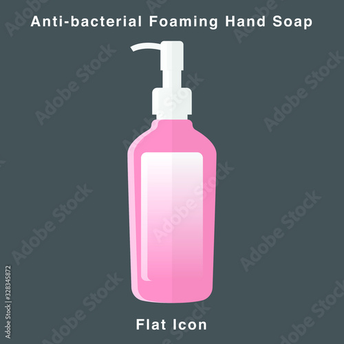 Anti-bacterial Foaming Hand Soap. Hand sanitizer. Alcohol-based hand rub. Rubbing alcohol. soap dispenser. Protection from germs such as coronavirus (Covid-19) icon design