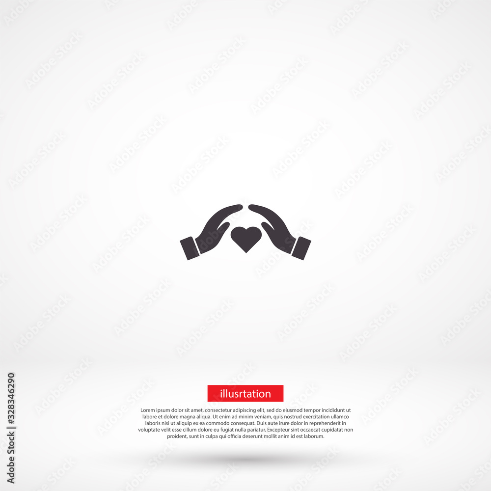 heart in hand icon , lorem ipsum Flat design heart in hand icon , lorem ipsum Flat design