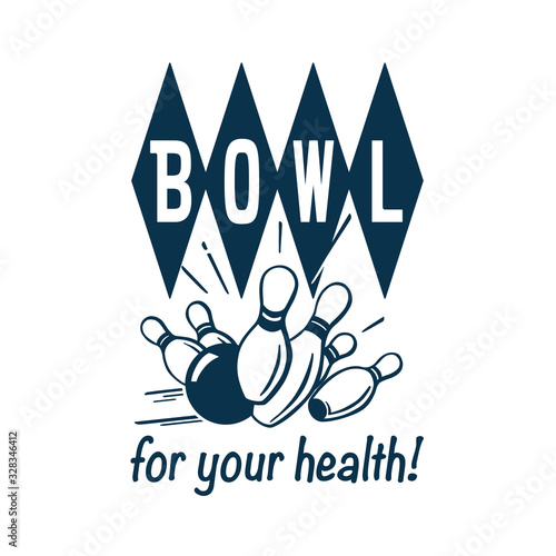 Vintage Style Clip Art - Bowl for your health! - Vector.