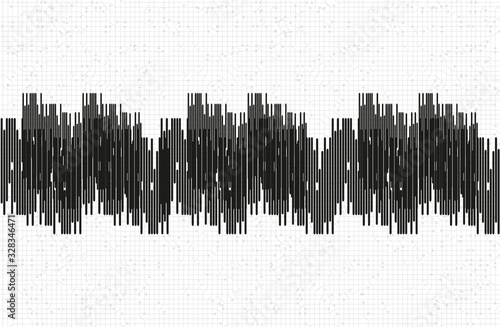 Classic Black Sound Wave on White paper background,audio wave diagram concept,design for education and science,Vector Illustration.
