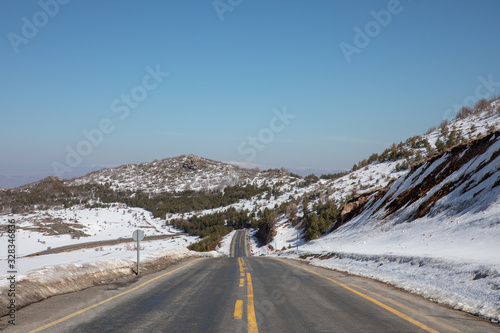 road and forest views from erciyes mountain