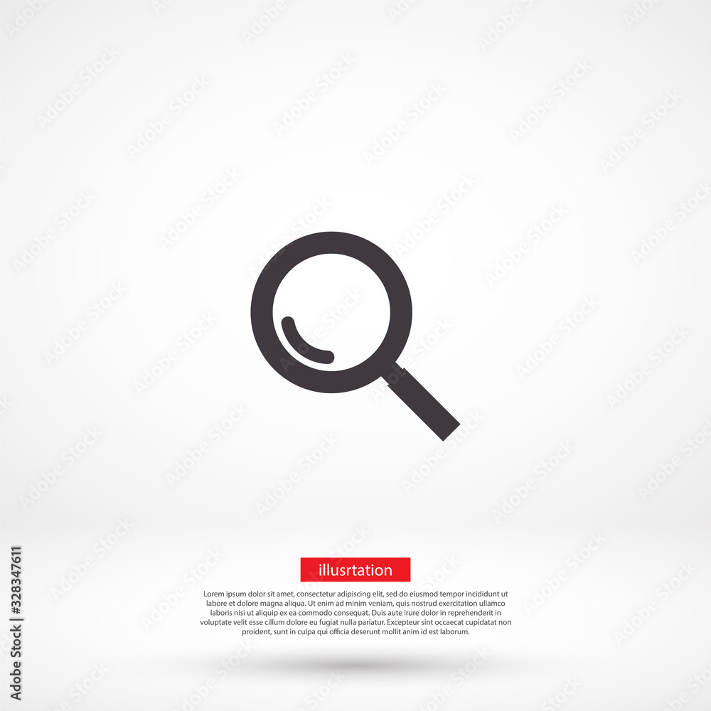 Magnifier with a man vector icon , lorem ipsum Flat design Magnifier with a man vector icon , lorem ipsum Flat design