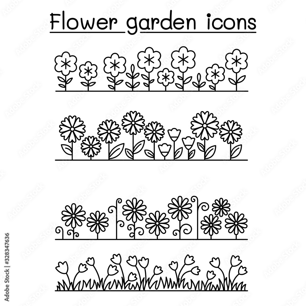 Flower garden vector pattern background