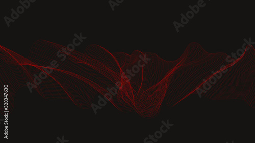 Red Digital Sound Wave on Black Background,technology and earthquake wave diagram concept,design for music studio and science,Vector Illustration.