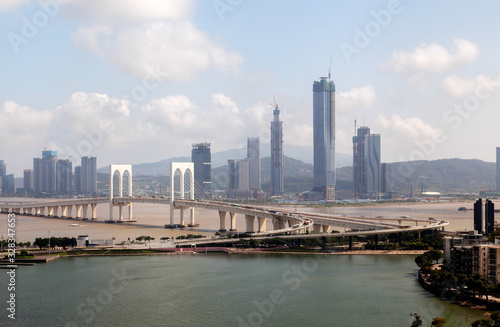 Chinese Sai Van Bridge between Macao and Zhuhai 