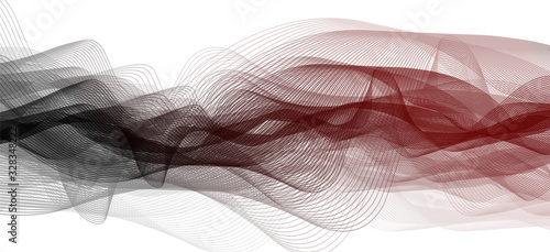 Black and Red Sound Wave on White paper background,audio wave diagram concept,design for education and science,Vector Illustration.