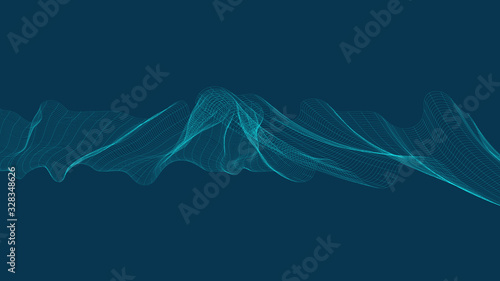 Abstract Digital Sound Wave on Blue Background,technology and earthquake wave diagram concept,design for music studio and science,Vector Illustration.