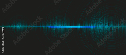 Digital Sound Wave Low and Hight richter scale with Circle Vibration on Light Blue Background