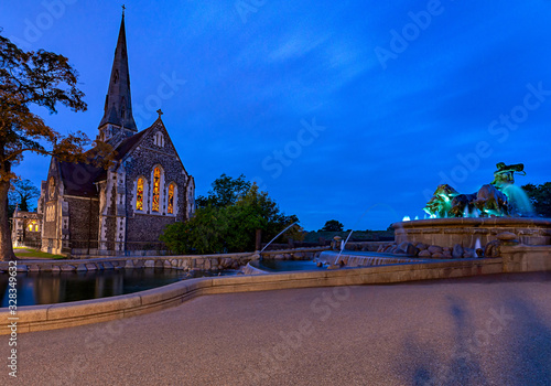 Photography Copenhagen. Anglican church at sunset.