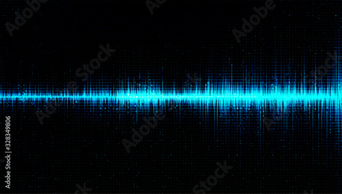 Digital Sound Wave Low and Hight richter scale with Circle Vibration on Light Blue Background,technology and earthquake wave  diagram concept,design for music studio and science,Vector Illustration.