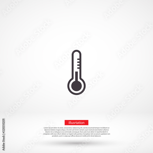 Thermometer vector icon , lorem ipsum Flat design