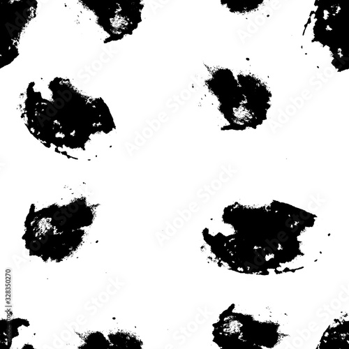 Seamless black and white abstract texture using watercolors. Concept: wallpaper, textiles, printed products.