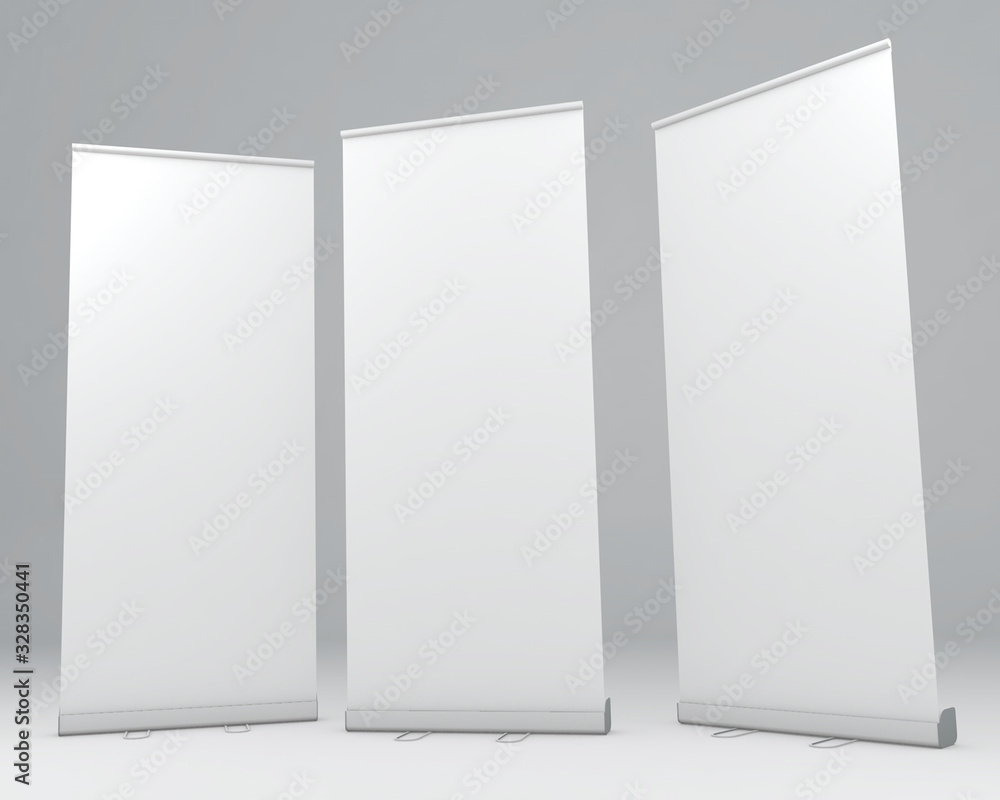 3 set roll up banner mock up