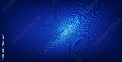 Circle Blue Digital Sound Wave,technology and earthquake wave concept,design for music industry,Vector,Illustration.