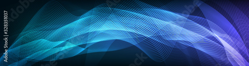 Curve Blue Digital Sound Wave Background,technology and earthquake wave diagram concept,design for music studio and science,Vector Illustration.