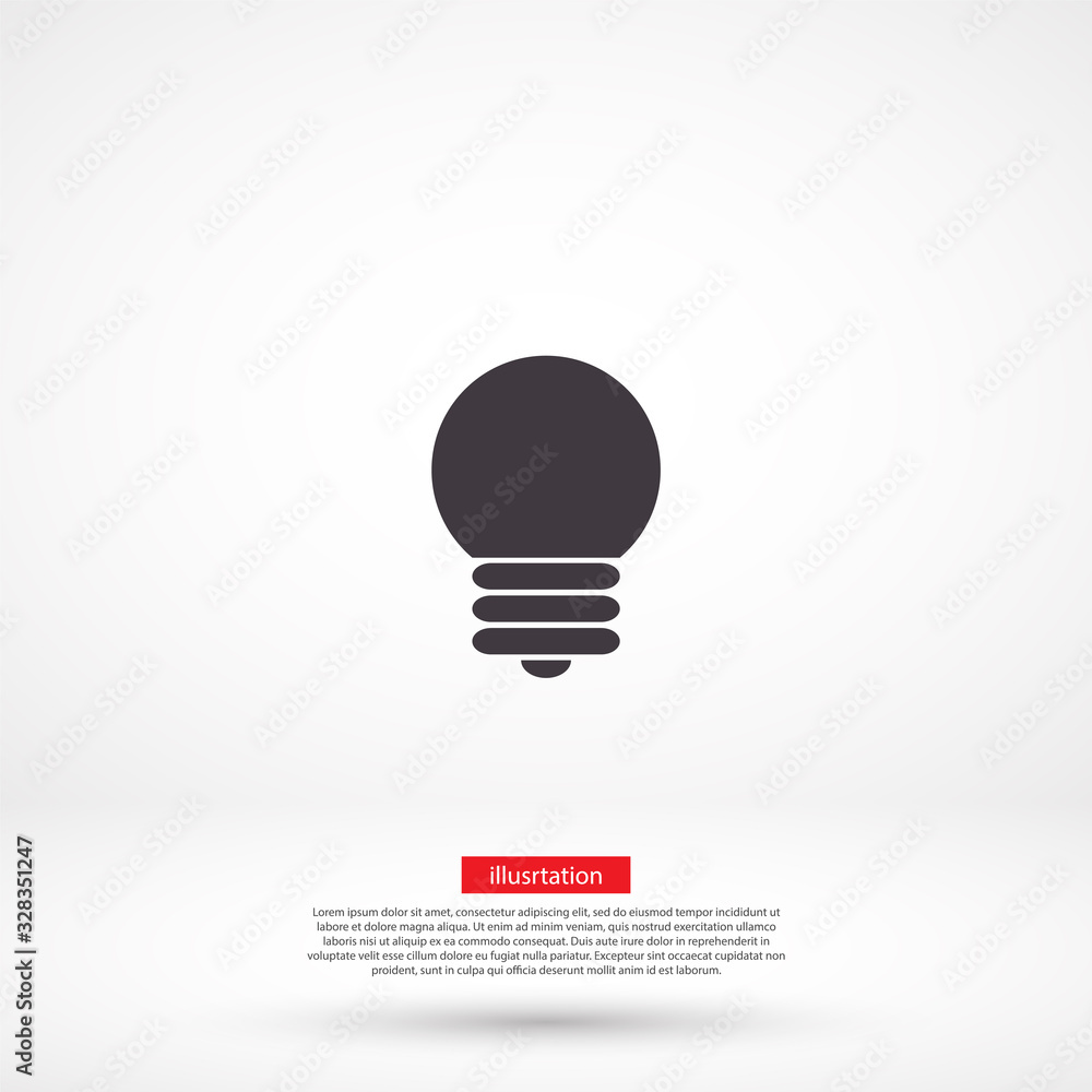 bulb vector icon , lorem ipsum Flat design bulb vector icon , lorem ipsum Flat design