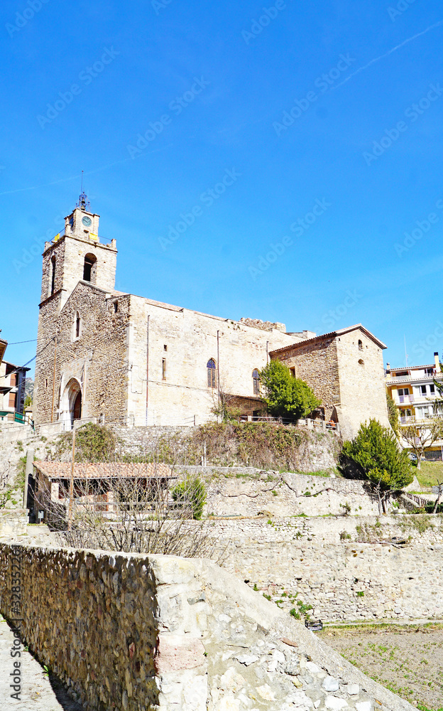 Panorámica de Bagá, Comarca del Bergada, Barcelona, Catalunya, España, Europa
