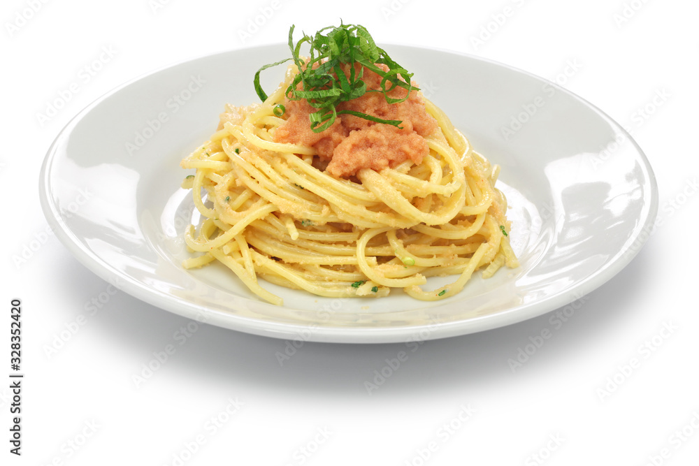 hakata spicy caviar (karashi mentaiko) pasta, japanese food hakata spicy caviar (karashi mentaiko) pasta, japanese food