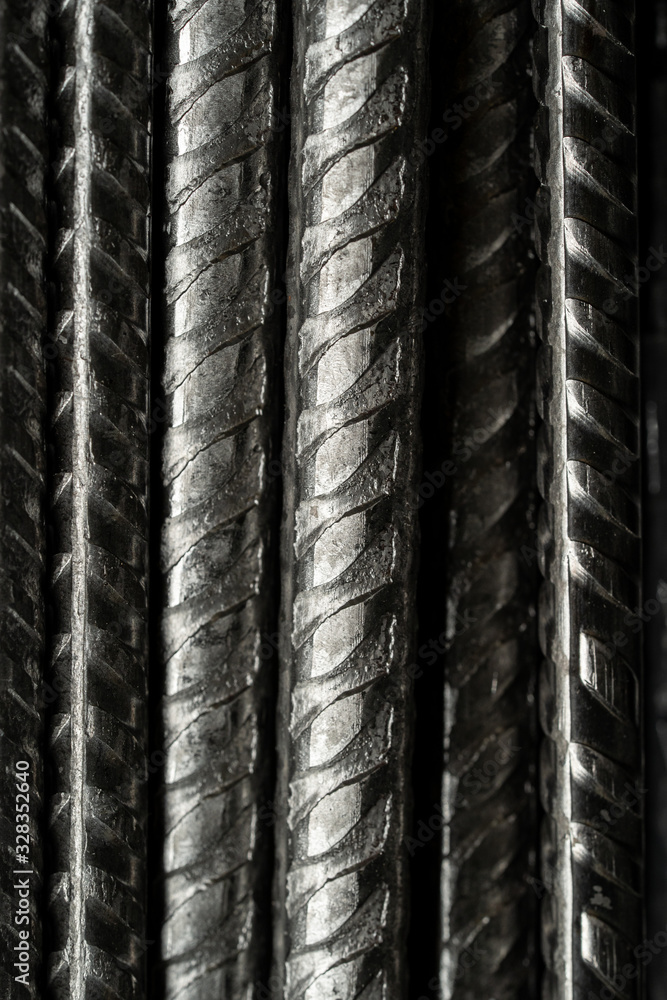 Fototapeta premium Steel rod background. Modern background.