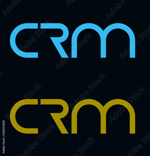 Diseño logotipo vectorial letras CRM