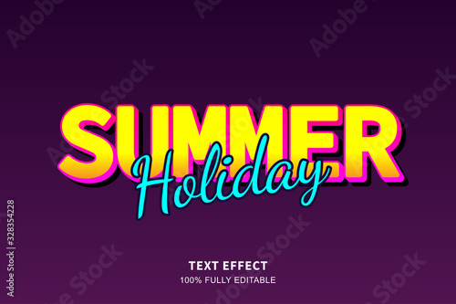 Summer holiday text effect, editable text